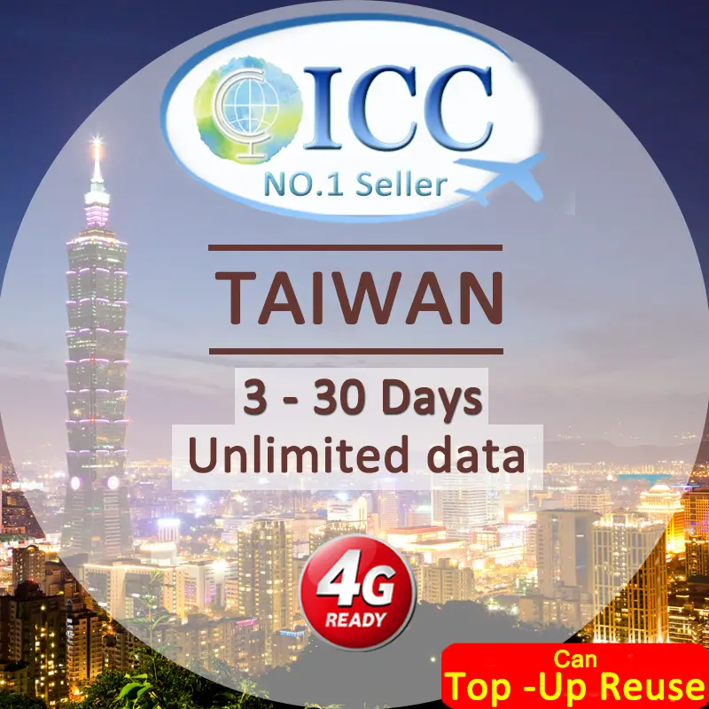 ICC SIM Card - Taiwan 3-30 Days Unlimited Data (Can top up and reuse)