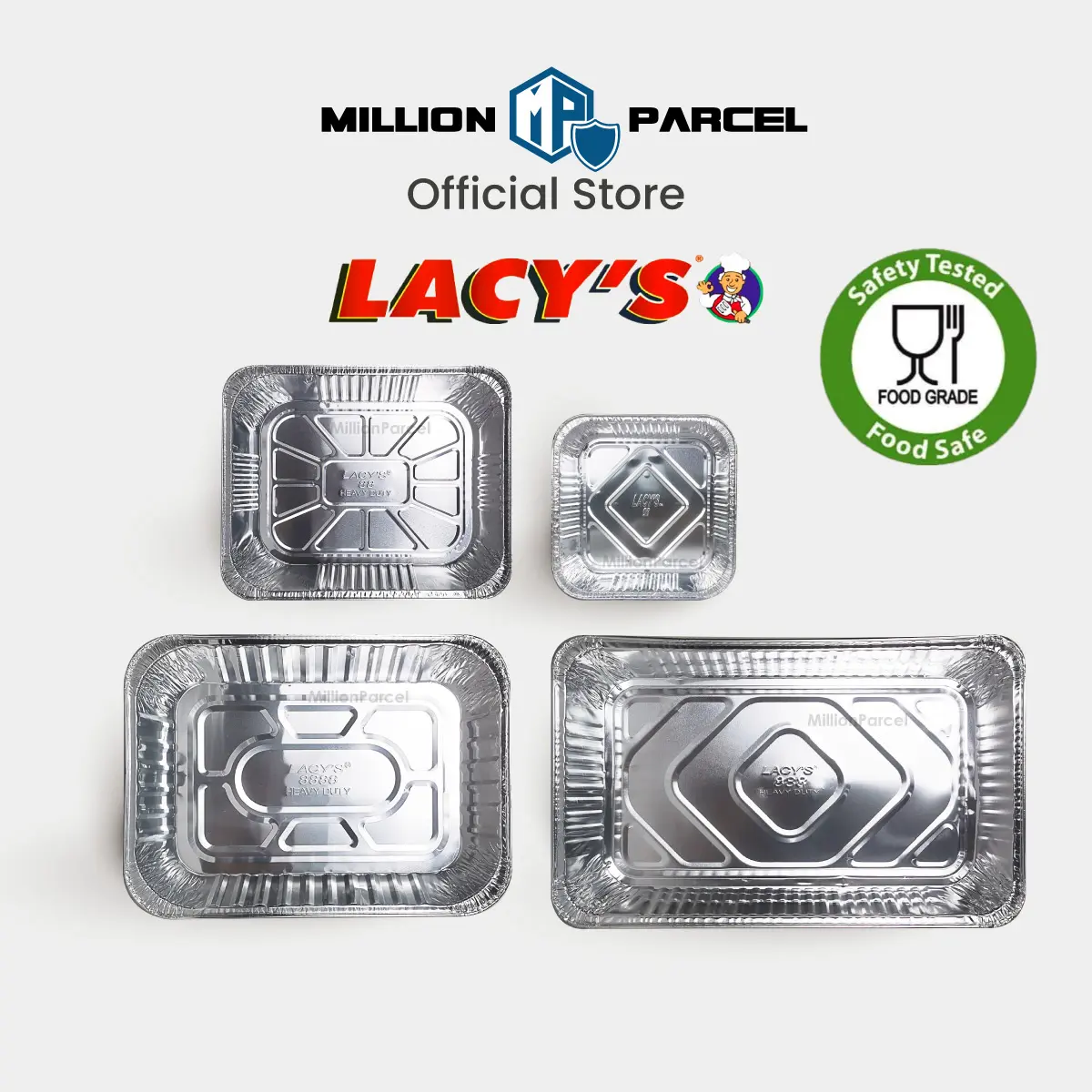 LACY'S Aluminium Tray with Lid | Aluminium Foil Tray | Baking Tray | Food Tray | Aluminum Tray with Lid 88, 888, 8888, 06