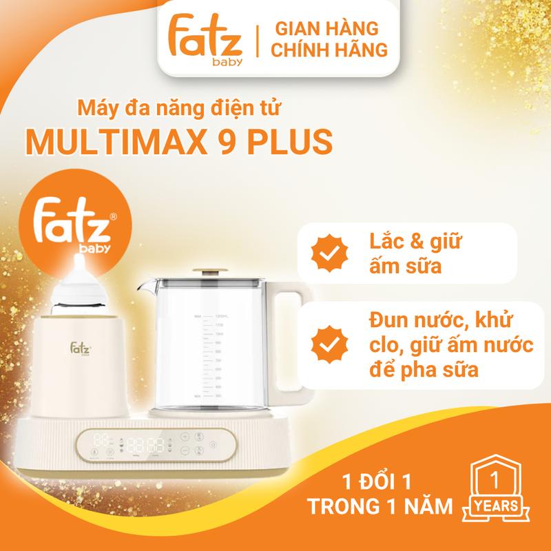  Máy đa năng điện tử  Lắc sữa  Giữ ấm sữa  Đun & Hâm nước pha sữa  Fatzbaby - Multimax 9 plus - FB9511HB 