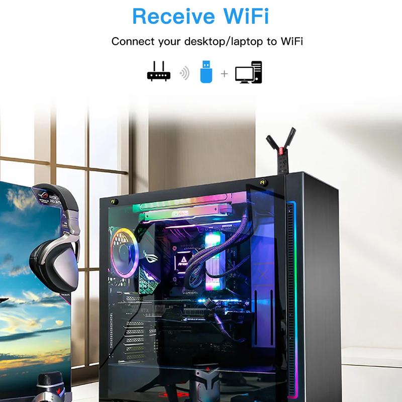 Product Introduction of USB WiFi 6E Adapter AX3000 2.4G/5G/6GHz Wi-Fi USB3.0 Dongle High Gain Antenna Wireless Network Card Driver Free 32