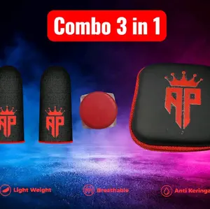AP King Sarung Jempol Paket 3 in 1 dengan Pouch Bedak Powder Gaming & Dompet Gaming Anti Keringat