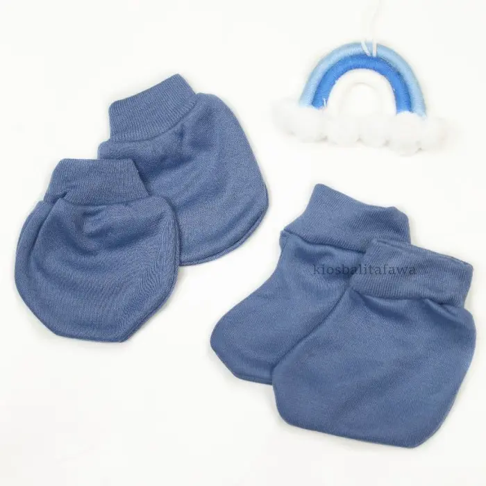 Ready (1 SET) Sarung Tangan Kaki Polos New Born 0-3 Bulan / Sartaki Baby Girl Boy Perempuan Laki Laki NewBorn Month Baru Lahir SNI kiosbalitafawa 2
