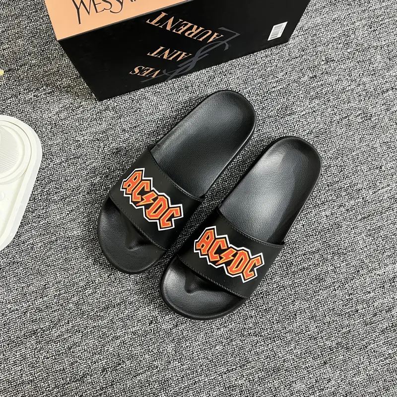 ACDC Sendal Slop Karet Distro Non Slip untuk Pria dan Wanita - Kualitas Baru, Bahan Elastis, Size 39-43 5