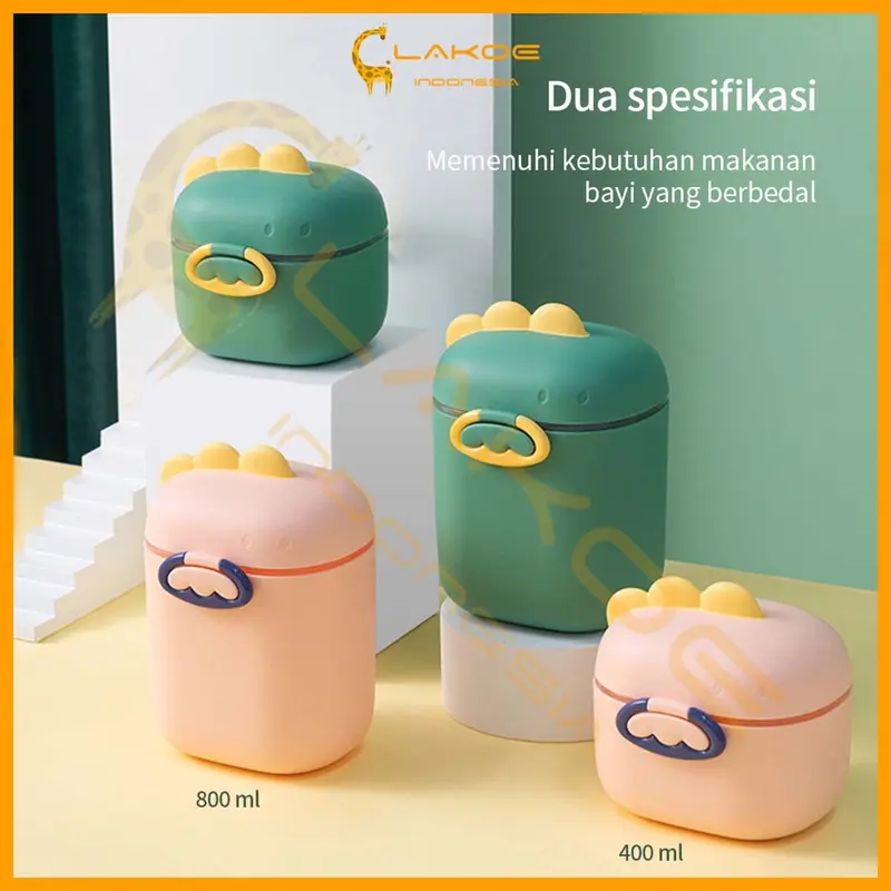 LAKOE Tempat susu bubuk bayi kotak susu milk powder container green pink 0