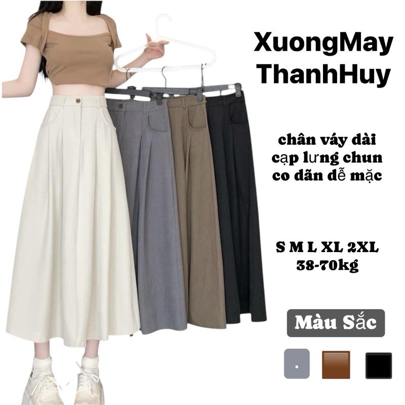  ￼Chân Váy BigSize Dáng Xoè Dài Cạp Chun Sau,Chân Váy Xoè Dài Nữ Chất Vải Hàn Quốc- 106 Cv xoè 