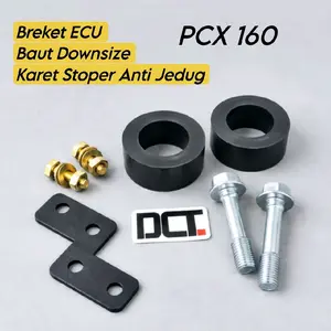 Breket Ecu PCX 160 Set Baut Downsize Ceper Shock Depan dan Karet Anti Jedug