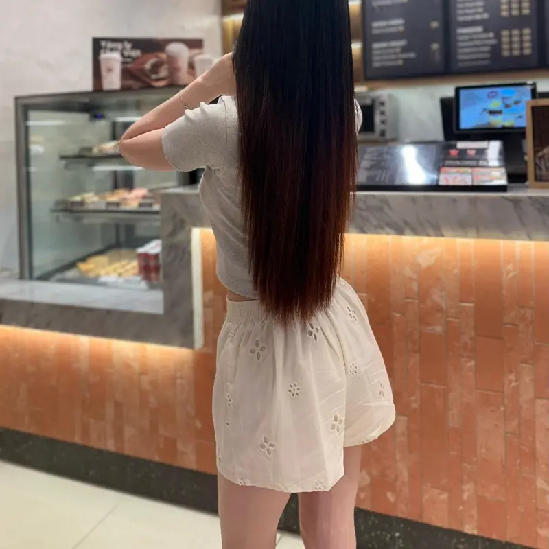 [DEAL MỞ BÁN]Quần short nữ 2 lớp cạp chun ống rộng, quần đùi chất thô boi N28 3