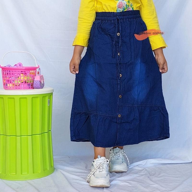 Rok Jeans Anak Model kancing Umur 3-20tahun 1