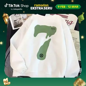 Sweater Oversize Unisex Motif Angka 7 | Korean Style Outfit Santai & Trendy untuk OOTD Kekinian