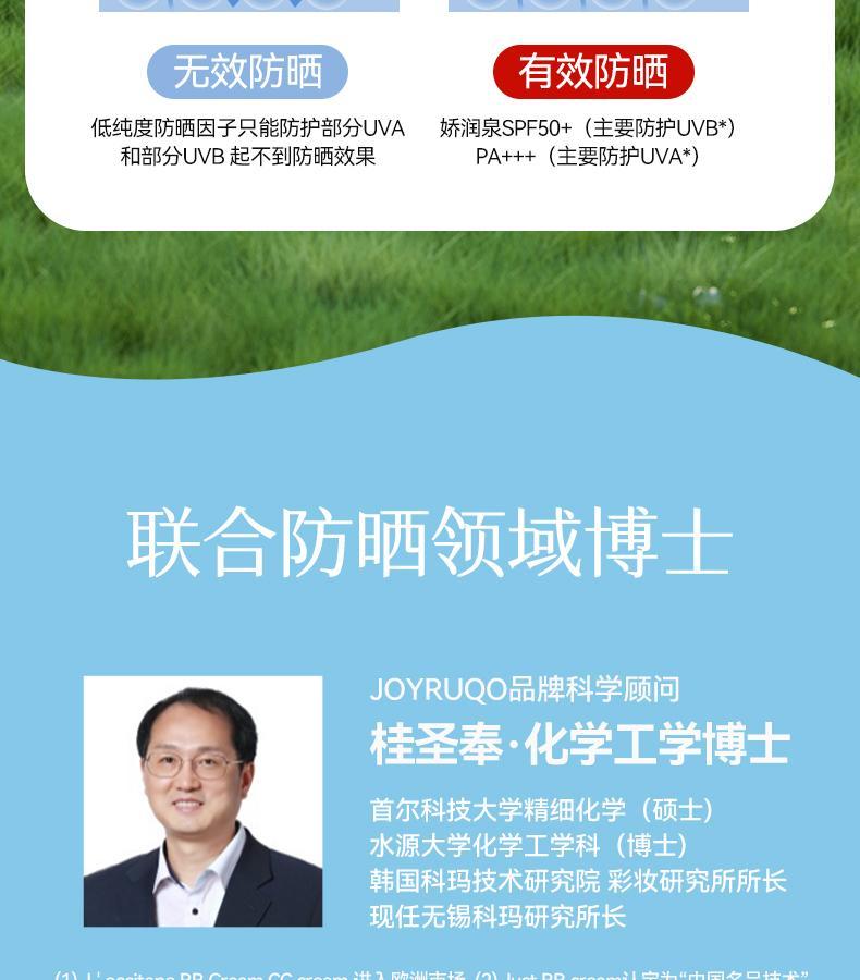 Product Introduction of [JOYRUQO authentic] Feather-like watery sunscreen lotion SPF50+ facial UV protection high-power sunscreen moisturizing cream 80g + free gift sunscreen 16g Skincare Moisturizer 2