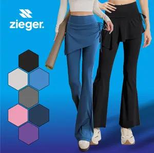ZIEGER Celana Rok Leging cutbray Serut 2 in 1 Celana Running sport, celana fitnes yoga full warna anti eksposure