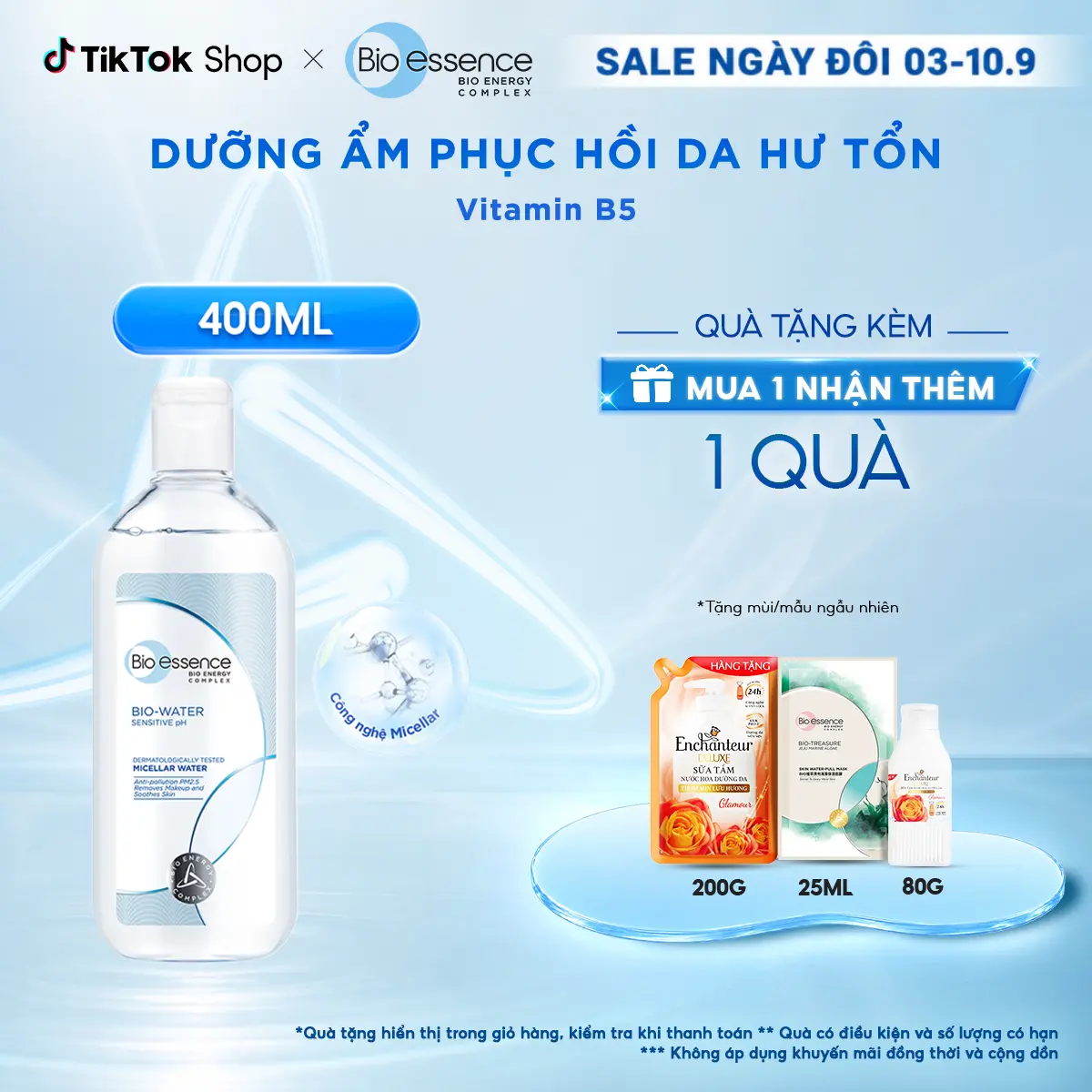 Nước Tẩy Trang Micellar Water Bio Essence 400Ml