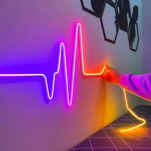 [7] Paket Lampu LED Neon Flex 220V Lampu Detak Jantung Estetik Keren untuk Dekorasi kamar DLL Fleksibel keren viral