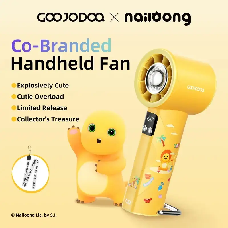 GOOJODOQ X NAILONG GFS002 High-speed Portable Handheld Flashlight Fan Strong Wind Portable Turbo Fan with Flashlight