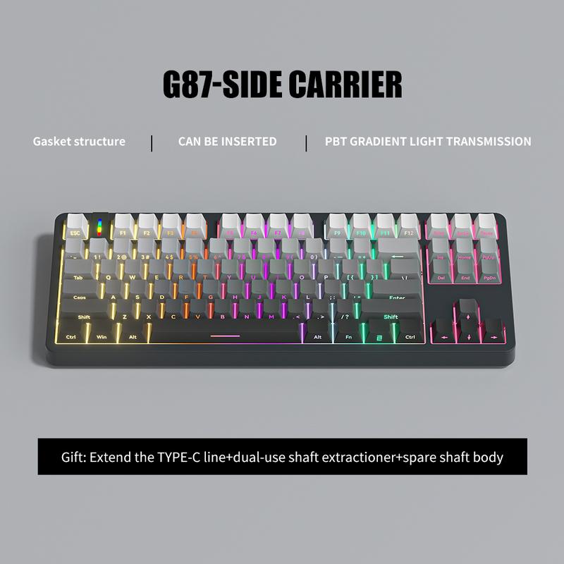 Bàn phím Cơ, ZIFRIEND, G87, Đặc Biệt, Thiết Kế Mới, Nhỏ Gọn Và Cầm Tay, Bàn Phím Có Thể Hoán Đổi Nóng, Cáp Có Thể Tháo Rời, Giảm Tiếng Ồn Và Sốc Kép, Công Tắc Bạc Noa