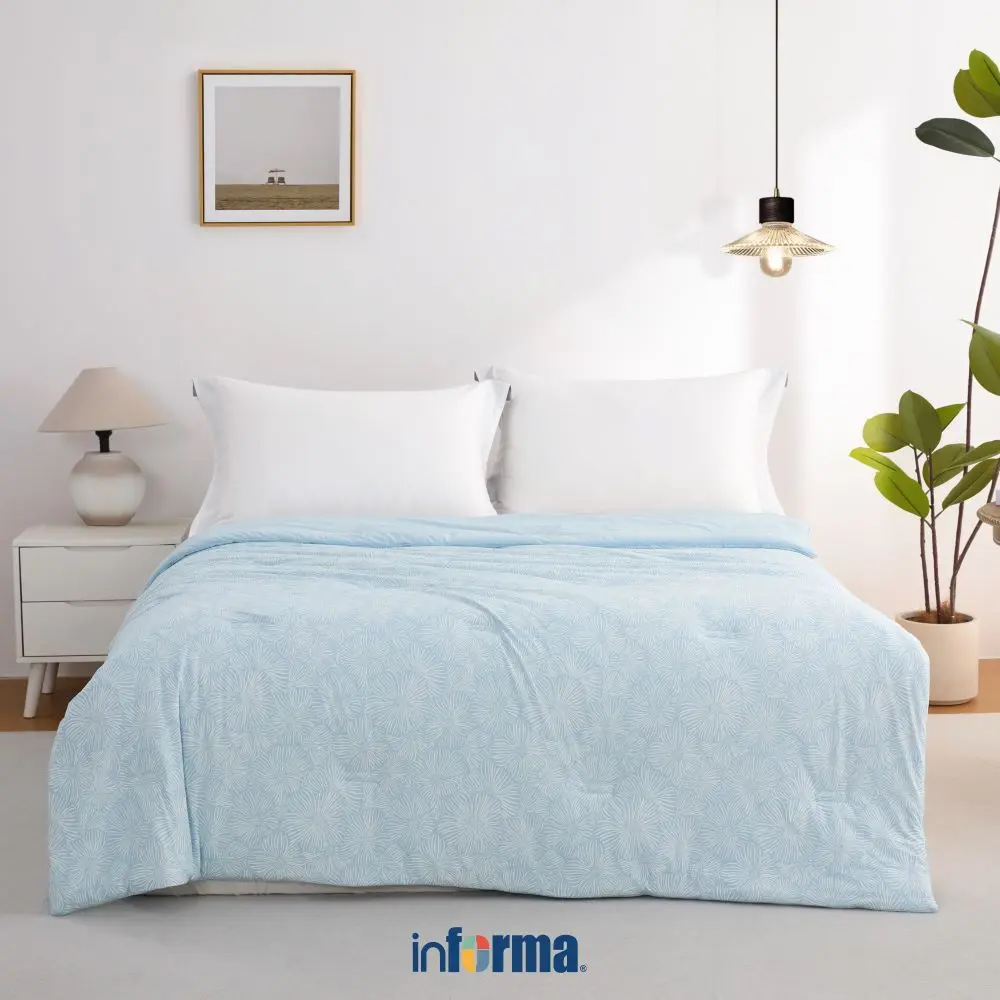Informa Bed Cover Cooling Print King Queen Single 250x210 220x210 170x210 Selimut Tebal Bedcover Selimut Kasur Comforter