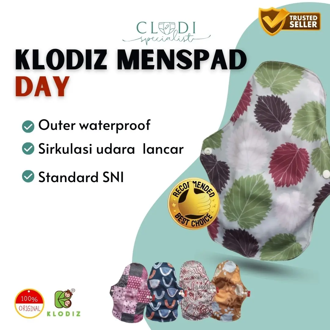 ORIGINAL Klodiz Menspad Day/ Pembalut Wanita Cuci Ulang Siang
