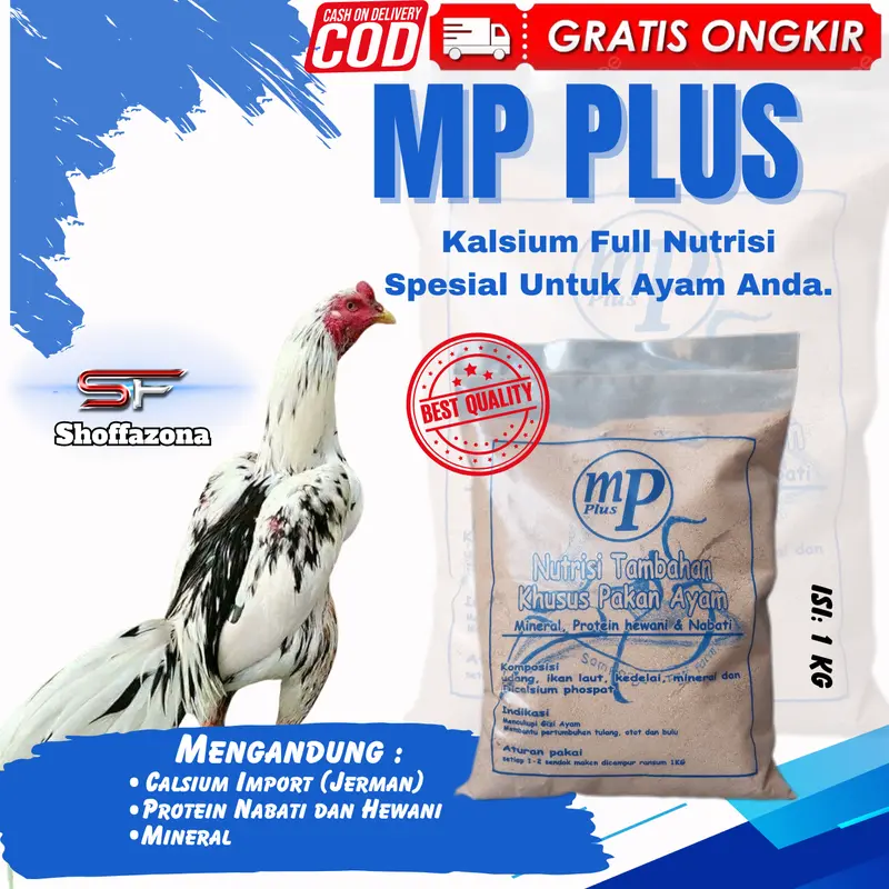 MP PLUS KALSIUM FULL NUTRISI 1 KG KALSIUM AYAM LAGA ADUAN BANGKOK PAKAN AYAM RAKSASA 0