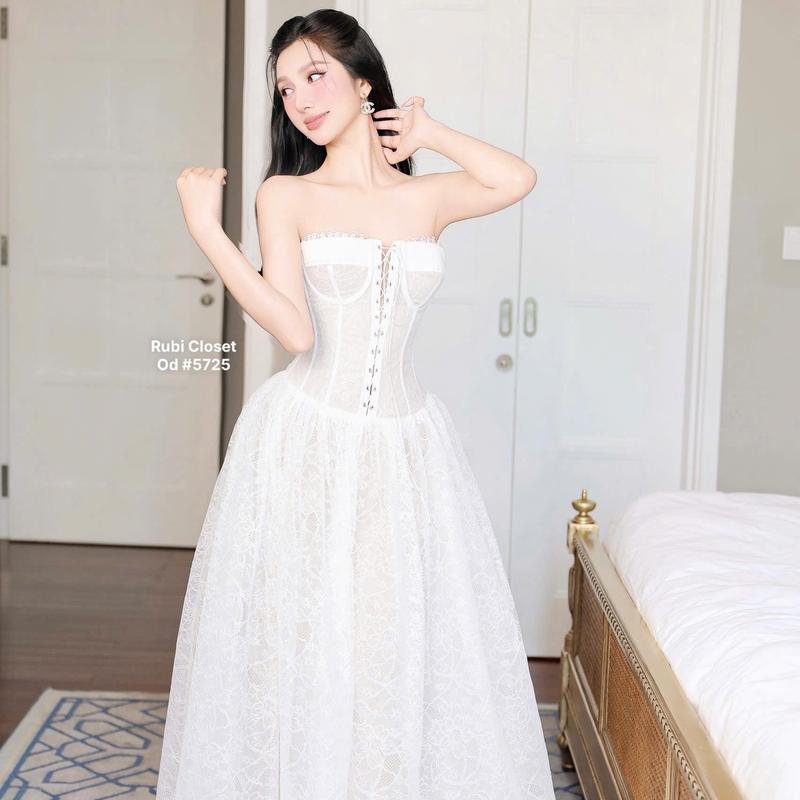  Đầm cup ngực ren kèm gọng corset KHANHTHU 
