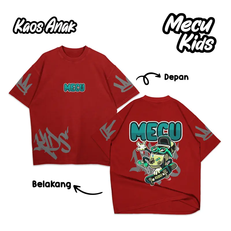 Himoku joy skate Kaos Distro Anak Laki Laki Perempuan 4 5 6 7 8 9 10 11 12 Tahun Katun Combed 1
