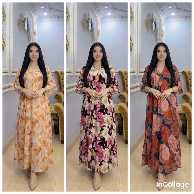 Yuri Daster Terbaru Kekinian 2026 Bahan Rayon Motif Viral Busui Ibu Menyusui V Neck Bisa Berhijab Cringkel Tebal Halus Adem Muat dari BB 50 Kilo Sampai BB 80 kilo