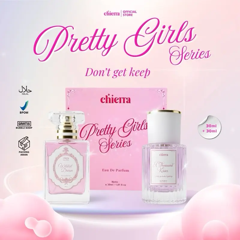 CHIERRA EAU DE PARFUM PRETTY GIRLS SERIES ISI 2PCS @30Ml Aroma Manis Elegan & Fresh Mewah Bunga Laut untuk Wanita Anggun