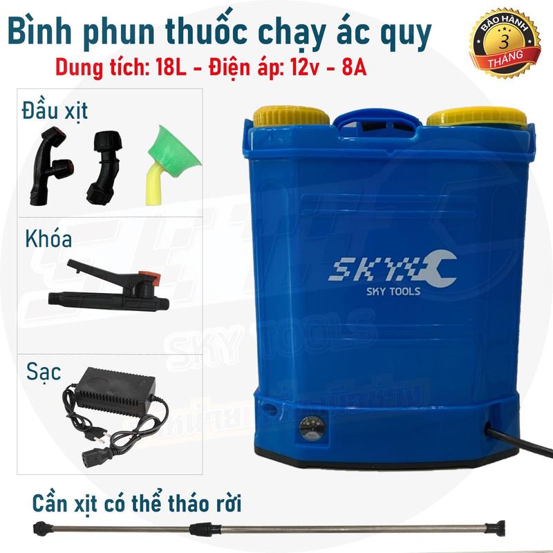  Bình phun điện | Bình xịt điện phun thuốc khử trùng phun thuốc tru sau tưới cây hãng Sky | Dung tích 18L. Bảo hành chính hãng 