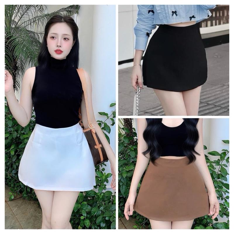 Chân váy dáng A bigsize 50-90kg 1001 có lót quần bên trong chất tuyết thái dày dặn đứng form lưng thun S3 580