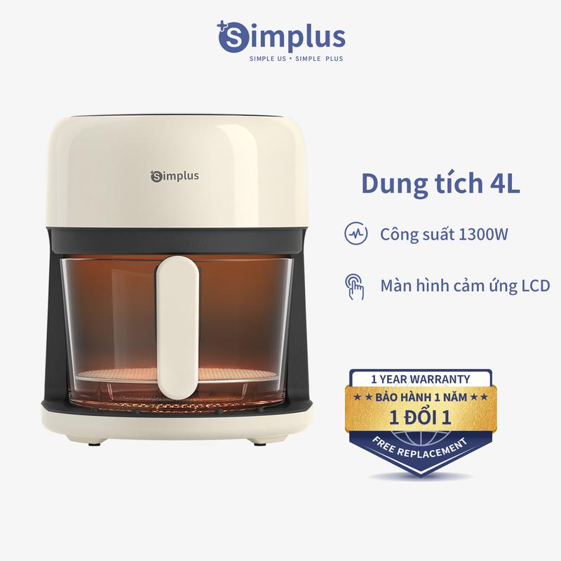 SimplusVN Nồi Chiên Không Dầu Simplus Cảm Ứng Dung Tích 3.5L Công Suất 1200W Cửa Sổ Trong Suốt Toàn Cảnh KQZG017 Bảo Hành 1 Năm Chỉ Đổi Không Sửa