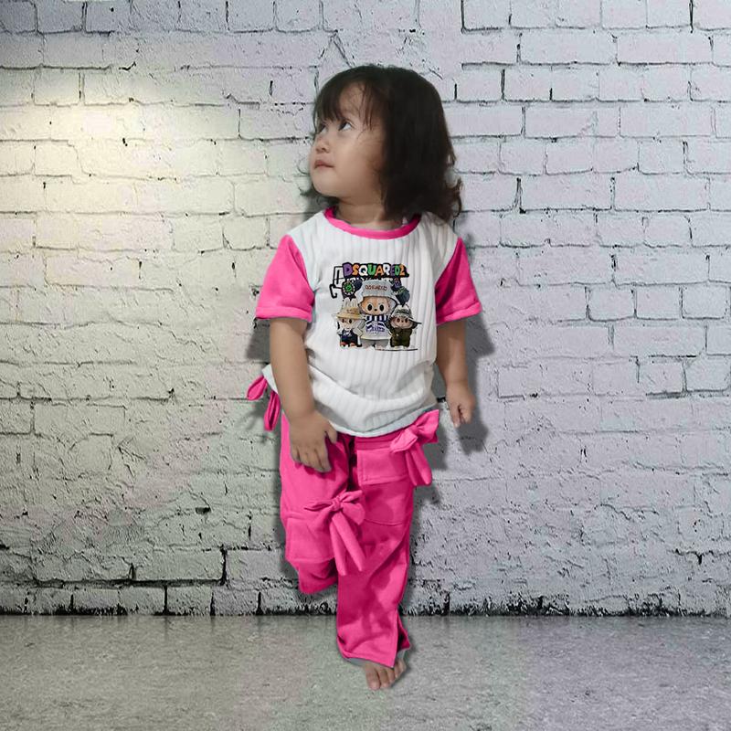 Setelan Anak Perempuan Labubu Bahan Baby Terry Baju Setelan Anak Perempuan Labubu Parsel 1