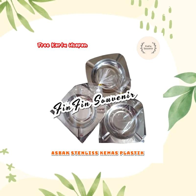 (isi 150pcs) Paket Serasi Souvenir Asbak Stenliss Gratis buku tamu undangan Souvenir pernikahan / Souvenir Khitanan/ Hadiah pesta bermanfaat 2