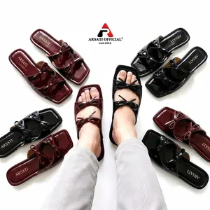 Arsati Bianca - Sandal Wanita Teplek Slop Pita Kekinian Casual Daily Sendal Flat Cewek Pijakan Empuk