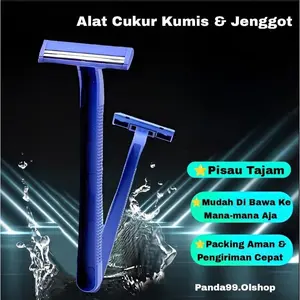 Alat Cukur Kumis dan Jenggot 2 Mata Pisau Cukuran Bulu Kemaluan Ketiak Rambut Kaki • Panda99 •