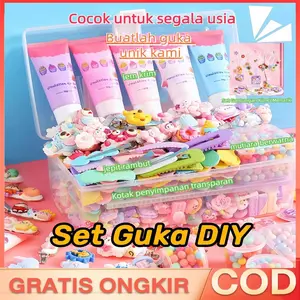 Toyslndonesia Paket Kreatif DIY Anak Perempuan (Gratis Stiker + Lem Krim) | Mainan Edukasi dengan Kotak Penyimpanan, Cat Api & Perangko Karakter - Hadiah Kerajinan Tangan Murah untuk Latih Kreativitas Anak-Toys Indonesia