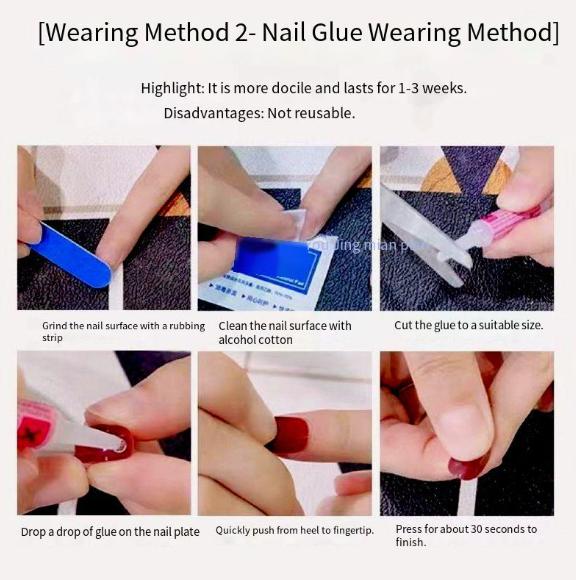 Product Introduction of "Hand-made" hand-painted pattern to wear nails, cat's eye color-changing nail art, detachable nail stickers for many times. 7