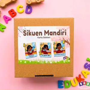 Sikuen Mandiri Flashcard Edukasi Anak - Seri Urutan Aktivitas Harian (isi 40 Kartu) | Kartu Edukasi Anak - Media Belajar Urutan Aktivitas Harian (ADL) & Bina Diri Anak Spesial / Autisme / Down Syndrome / Umum