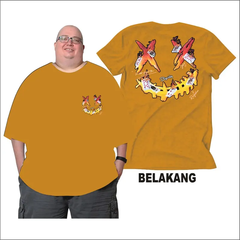 Jk  Bb 150 Kg Kaos Jumbo Big Size Dewasa X Card 2XL Sampai 7XL Pria Dan Wanita Bahan Semi Katun Combed 24s 5