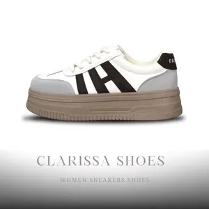 CS 004 Sepatu Sneakers Import Wanita Casual Shoes Kasual Korean Sam-Ba Karet Sport Bahan Kulit Sintetis Sole Anti Slip Tinggi Hak 3-4 cm Warna Sesuai Variasi Size 37-41