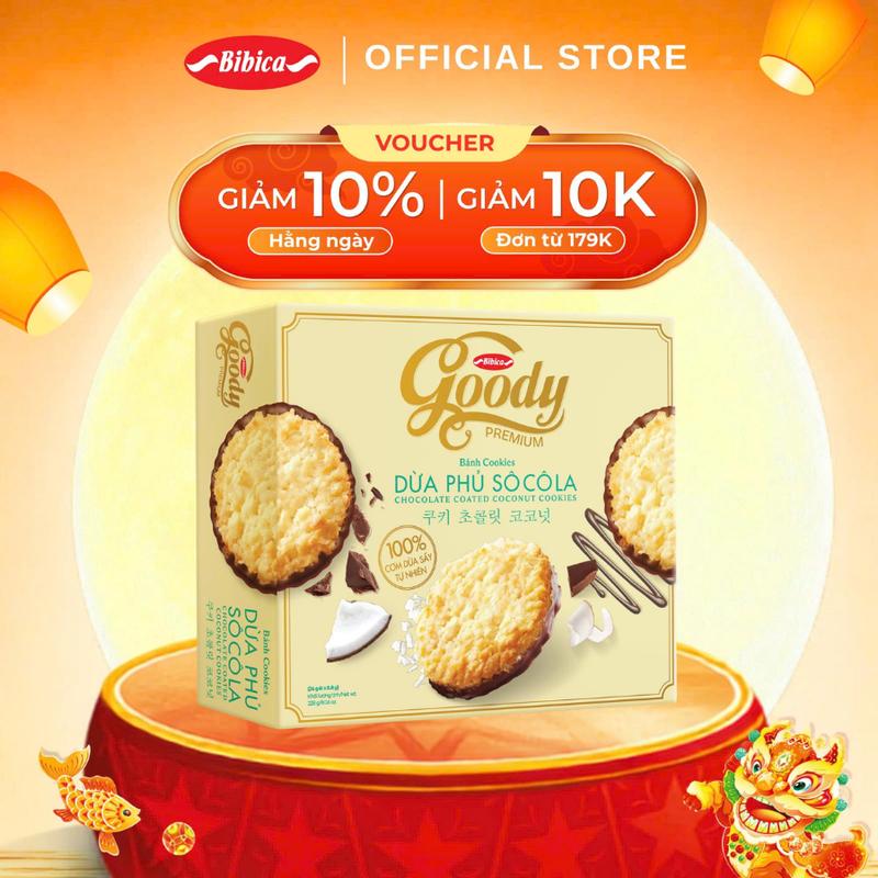 Bánh Cookies, Cracker Khoai Tây Kẹp Kem Bibica Goody Premium 228g Nhiều Vị Thơm…