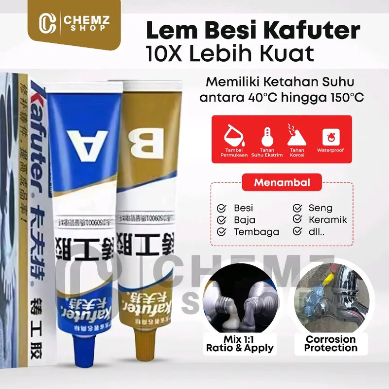Lem AB Epoxy Kuat Metal Casting Glue Penambal Besi Radiator  Logam  Anti Bocor - Tahan Karat dan Tahan Banting lem china 0