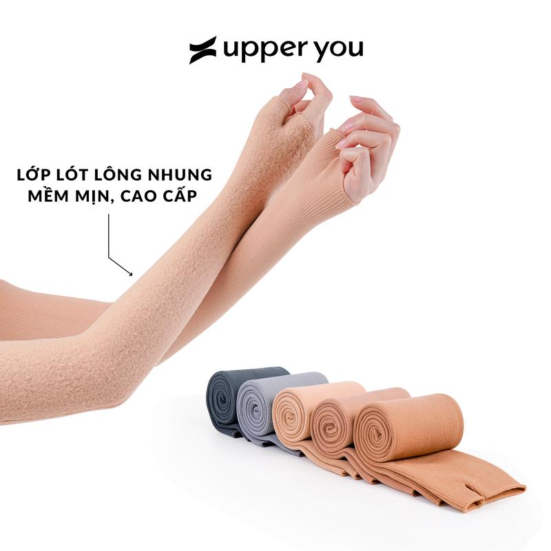 Găng Tay Lông Nhung Ủ Kem Chống Nắng Chống UV UPF50+ UPPER YOU Dày Dặn Mềm Mại Co Giãn Tốt  Bao Tay - VS-OTXUS/OTXUT
