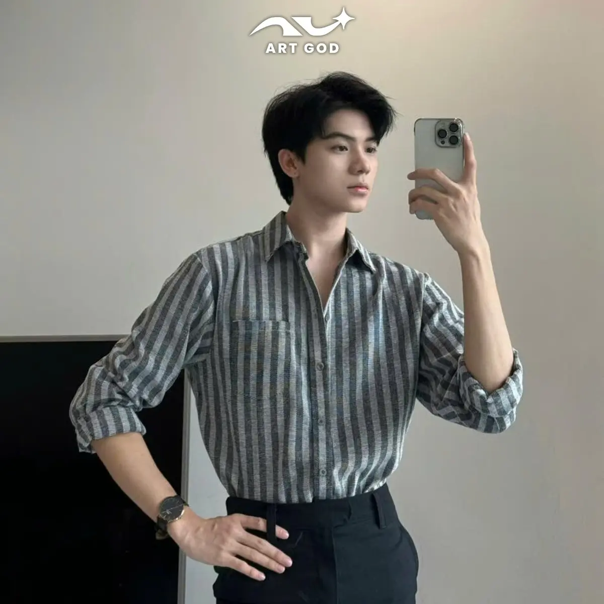 Áo sơ mi dài tay chất vải oxford cao cấp form cân người ARTGOD HM055 Menswear