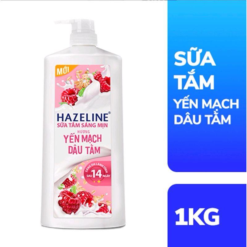 Sữa tắm Hazeline yến mạch dâu tằm 1kg hồng. hàng chính hãng nguyên seal