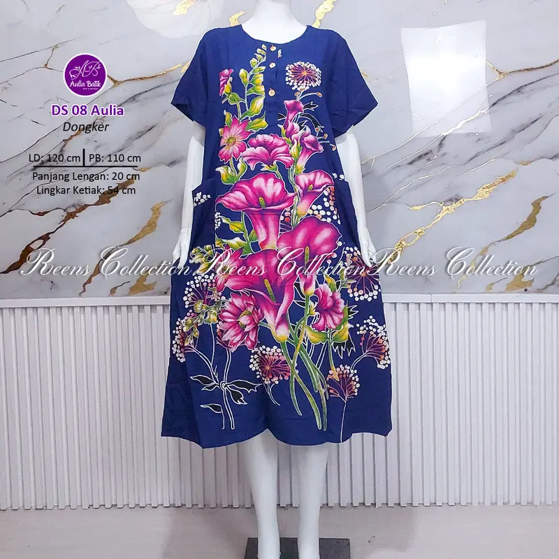 Aulia Batik Daster 08 Batik Print | Daster 3 Kancing Depan Busui 2 Saku Tangan Pendek Di Bawah Lutut daster  viral 4