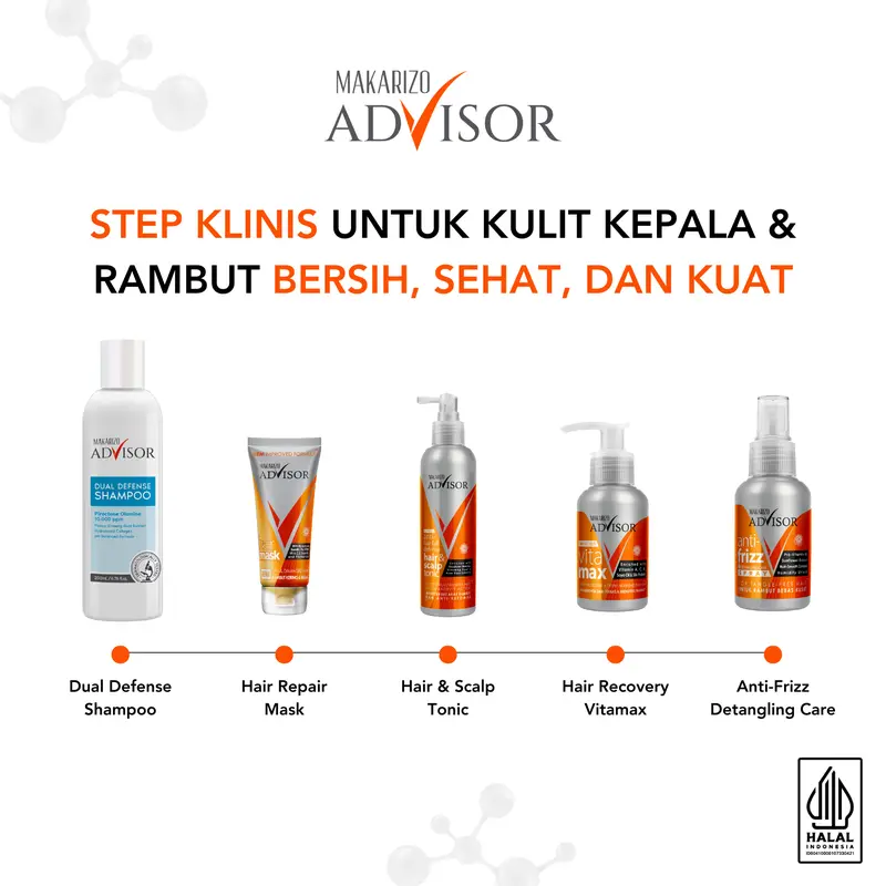 Makarizo Advisor Hair & Scalp Tonic 240mL - 2 in 1 Untuk Rambut Rontok dan Ketombe / Memperkuat Akar Rambut / Haircare / Perawatan / Menebalkan / Extract / Pemanjang 3