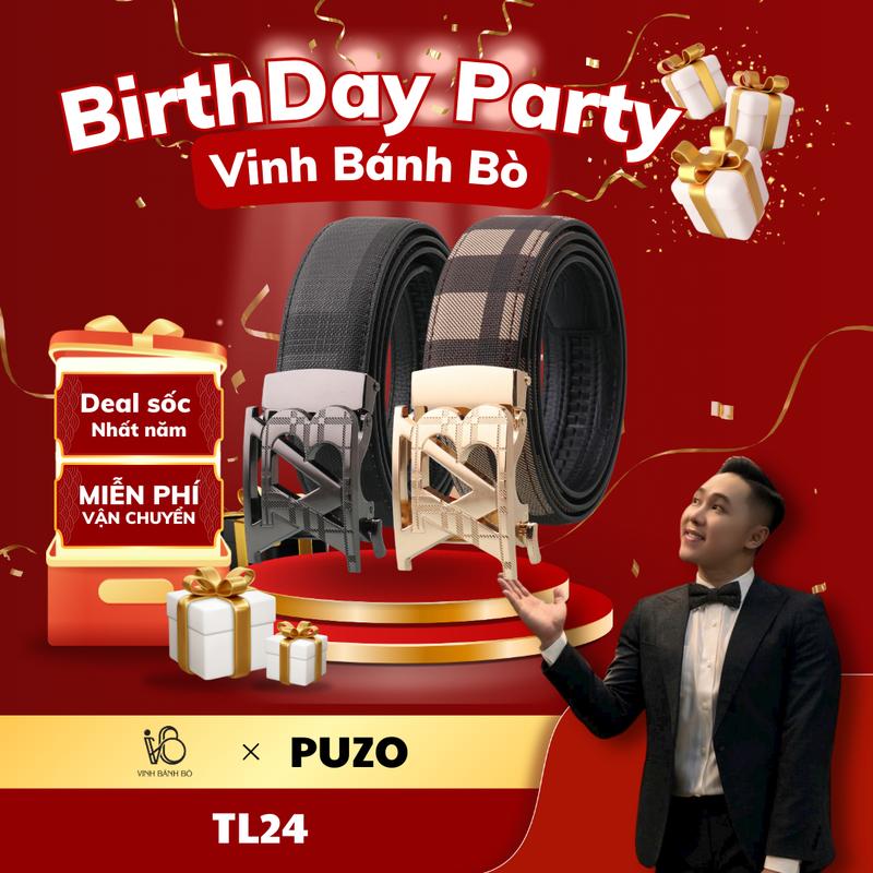 [VINHBANHBO x PUZO ] Thắt Lưng Nam cao cấp, khóa tự động hợp kim, không rỉ, da mềm không bong tróc, sang trọng và tinh tế TL24