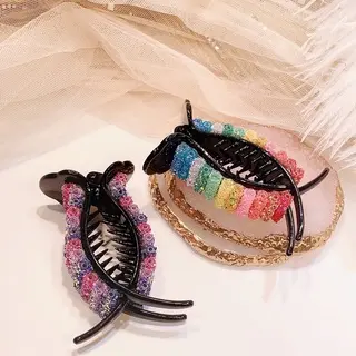 Rainbow Hair Claw | Jepit Rambut Kuncir Wanita Import Korea Jedai 2