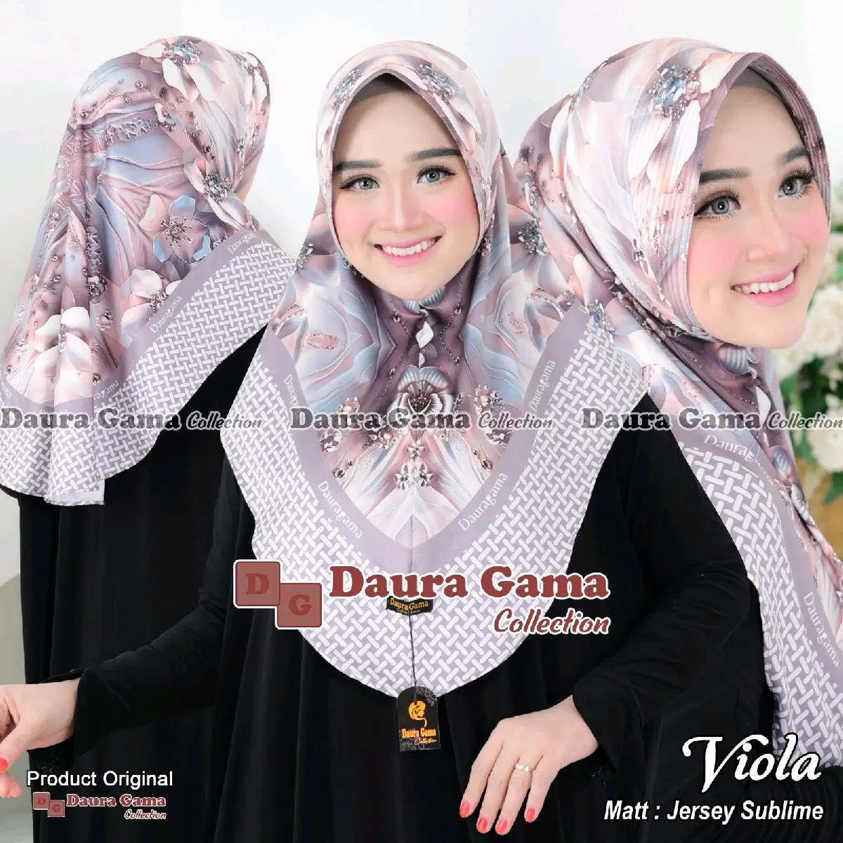 Alfiera - VIOLLA Bergo Instant Hijab Ped Antem jersey Sublim by Dauragama Muslim