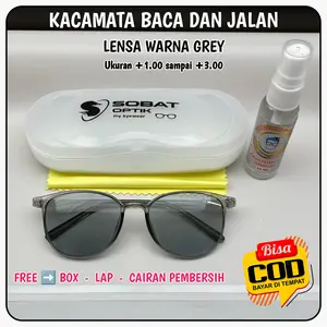 Kacamata Baca Dan Jalan Lensa warna grey pria dan wanita ukuran +1.00 Sampai +3.00