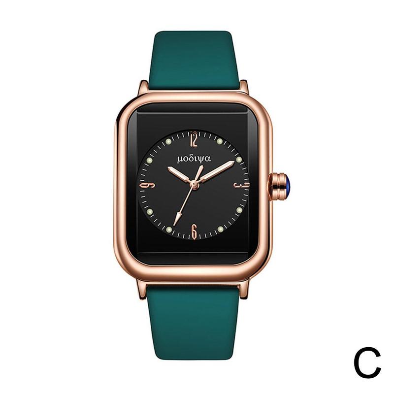 Product Introduction of Glow-in-the-dark Quartz Watch Network Red Fashion Silica Gel Square Watch 37